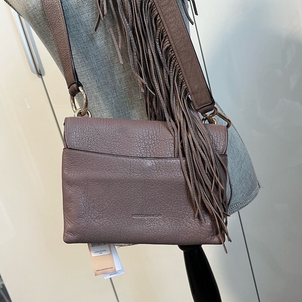NWT REBECCA MINKOFF Isabel Crossbody Bag with Fringe Strap Gold Hardware - Picture 8 of 16